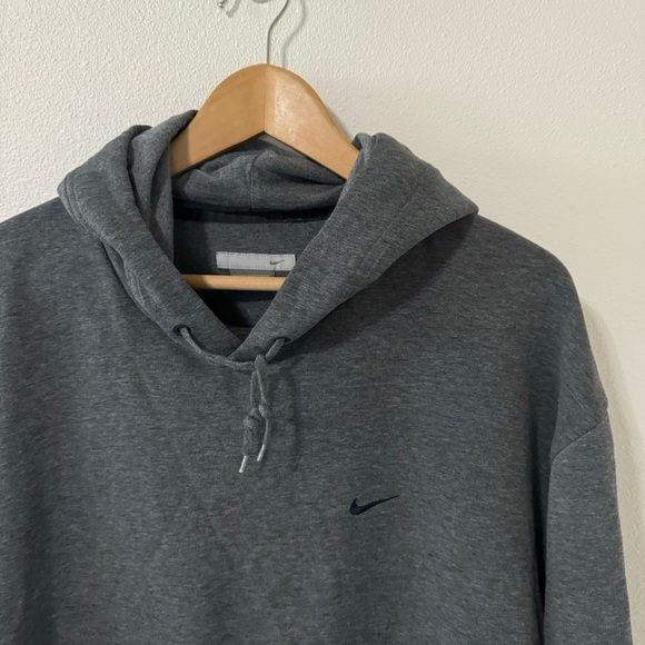 Vintage Y2K Nike Gray Label Hoodie Charcoal Gray Kangaroo Pocket Stained-XXL - Picture 3 of 11